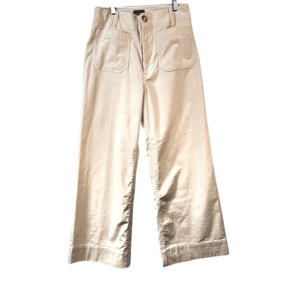 Cream Wide-Leg Women's Pants